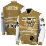 custom wake forest demon deacons ferris arena gold white varsity jacket best selling.webp