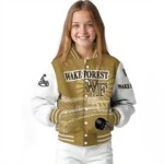 custom wake forest demon deacons ferris arena gold white varsity jacket best selling.webp