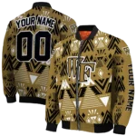 custom wake forest demon deacons pyramid shapes gold bomber jacket best selling