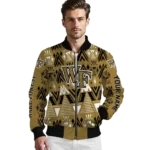 custom wake forest demon deacons pyramid shapes gold bomber jacket best selling