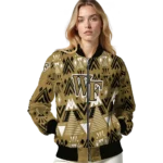 custom wake forest demon deacons pyramid shapes gold bomber jacket best selling