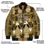 custom wake forest demon deacons pyramid shapes gold bomber jacket best selling