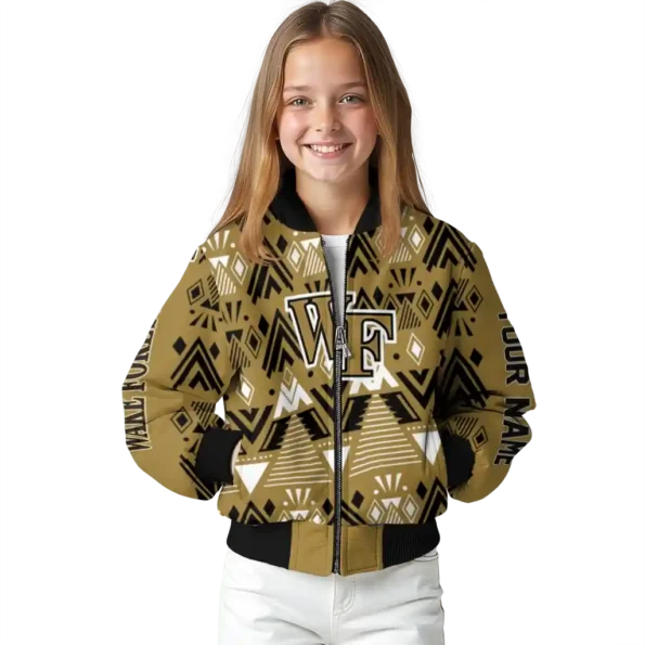 custom wake forest demon deacons pyramid shapes gold bomber jacket top rated