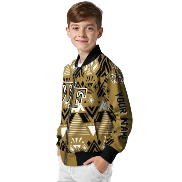 custom wake forest demon deacons pyramid shapes gold bomber jacket trendy