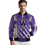 custom washington huskies chevron angles purple bomber jacket best selling