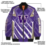 custom washington huskies chevron angles purple bomber jacket best selling