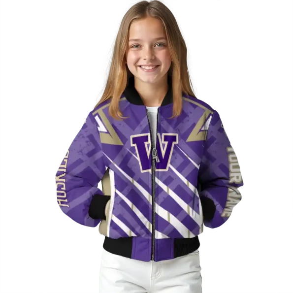 custom washington huskies chevron angles purple bomber jacket top rated