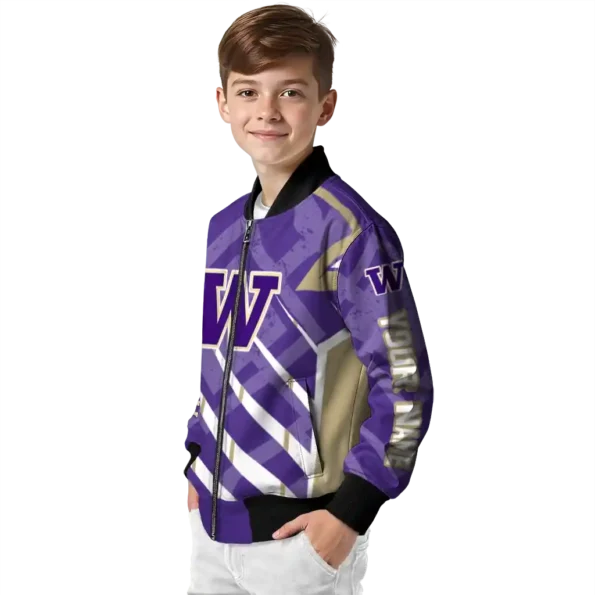 custom washington huskies chevron angles purple bomber jacket trendy