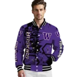 custom washington huskies hexagon cluster purple black varsity jacket best selling.webp