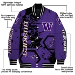 custom washington huskies hexagon cluster purple black varsity jacket best selling.webp