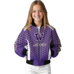 custom washington huskies hexagon grid purple bomber jacket best selling