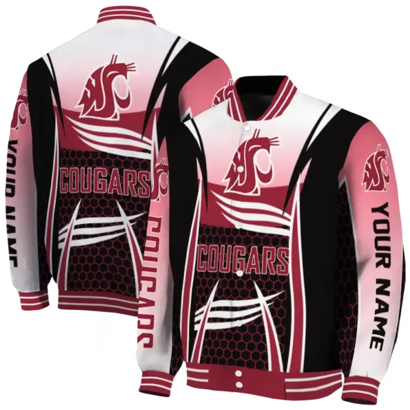 custom washington state cougars mesh effect crimson black varsity jacket fashion forward.webp