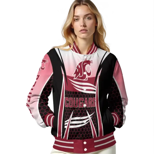 custom washington state cougars mesh effect crimson black varsity jacket latest model.webp