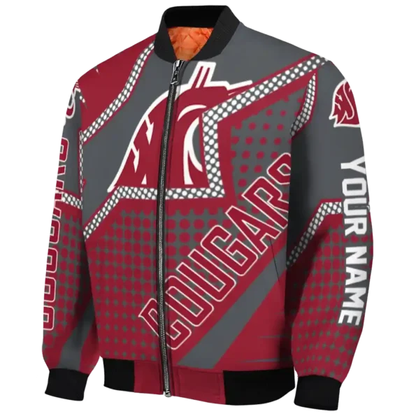 custom washington state cougars star burst crimson bomber jacket best selling