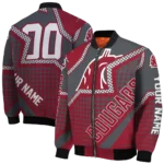 custom washington state cougars star burst crimson bomber jacket best selling