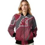 custom washington state cougars star burst crimson bomber jacket best selling