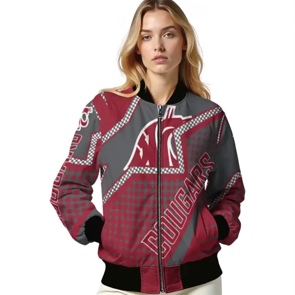 custom washington state cougars star burst crimson bomber jacket latest model