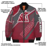 custom washington state cougars star burst crimson bomber jacket best selling