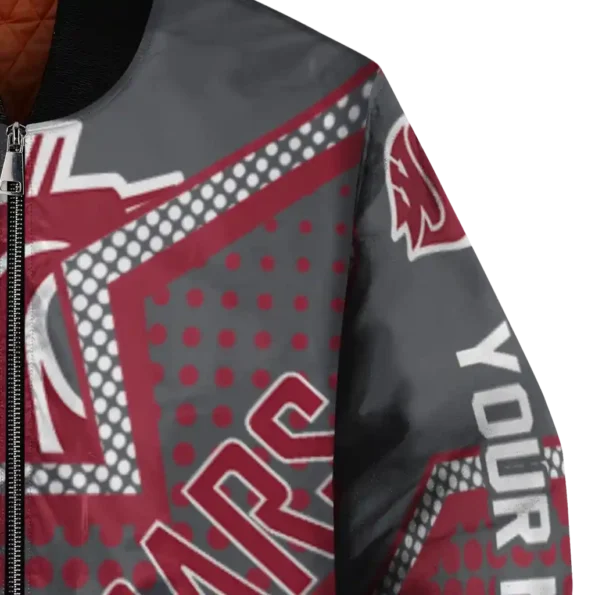 custom washington state cougars star burst crimson bomber jacket premium grade