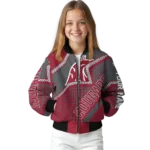custom washington state cougars star burst crimson bomber jacket best selling