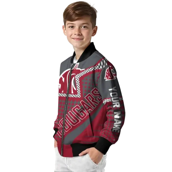 custom washington state cougars star burst crimson bomber jacket trendy