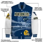 custom west virginia mountaineers ferris arena blue white varsity jacket best selling.webp