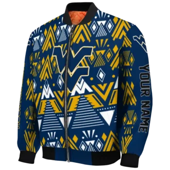custom west virginia mountaineers pyramid shapes blue bomber jacket best selling