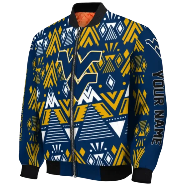 custom west virginia mountaineers pyramid shapes blue bomber jacket best selling