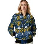 custom west virginia mountaineers pyramid shapes blue bomber jacket best selling