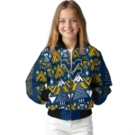 custom west virginia mountaineers pyramid shapes blue bomber jacket best selling