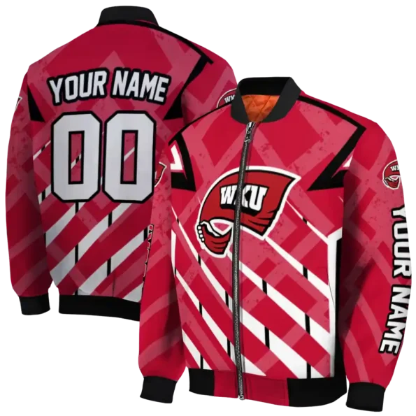 custom western kentucky hilltoppers chevron angles red bomber jacket fashion forward