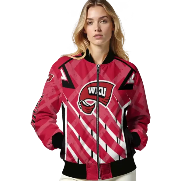 custom western kentucky hilltoppers chevron angles red bomber jacket latest model