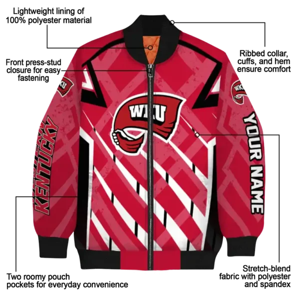custom western kentucky hilltoppers chevron angles red bomber jacket new arrival