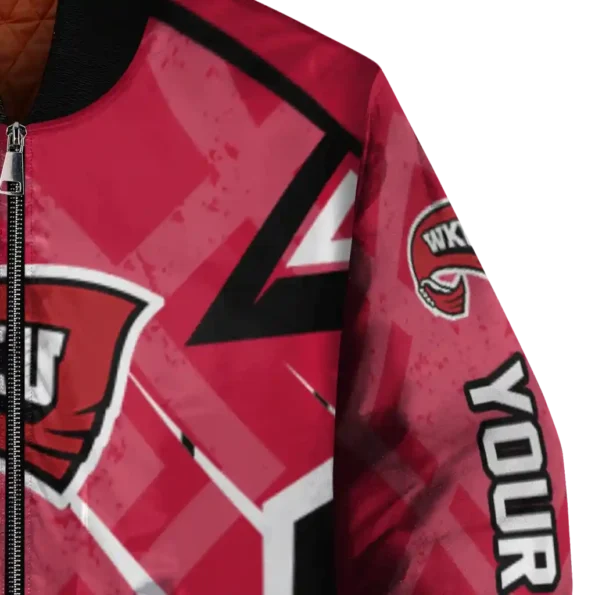 custom western kentucky hilltoppers chevron angles red bomber jacket premium grade