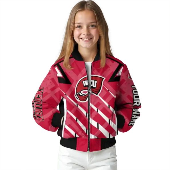 custom western kentucky hilltoppers chevron angles red bomber jacket top rated