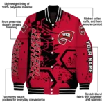 custom western kentucky hilltoppers hexagon cluster red black varsity jacket best selling.webp