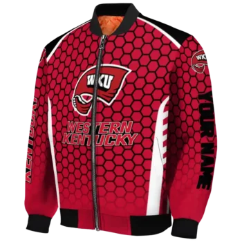 custom western kentucky hilltoppers hexagon grid red bomber jacket best selling
