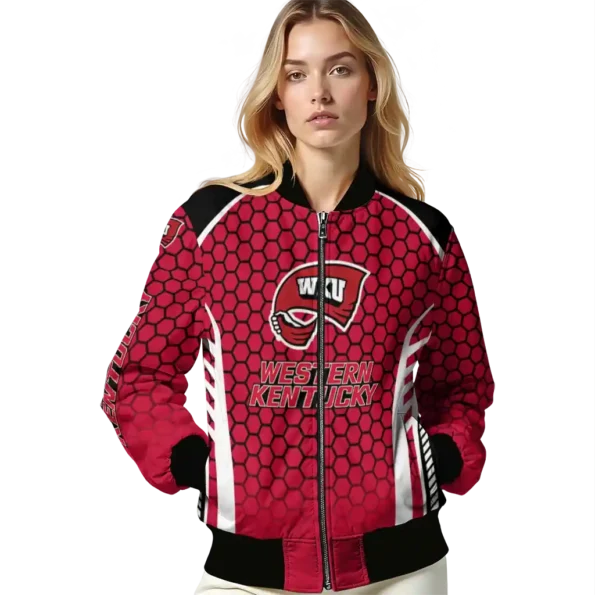 custom western kentucky hilltoppers hexagon grid red bomber jacket latest model