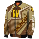 custom western michigan broncos star burst brown bomber jacket best selling