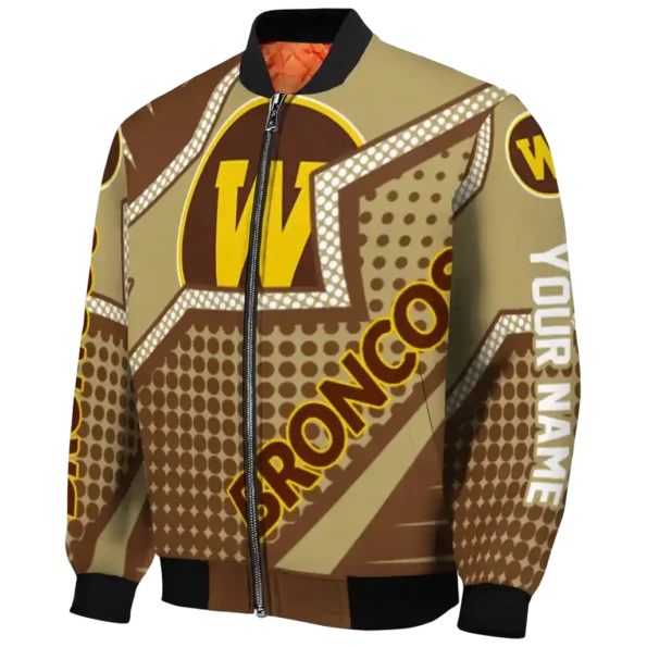 custom western michigan broncos star burst brown bomber jacket best selling