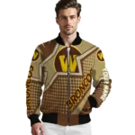 custom western michigan broncos star burst brown bomber jacket best selling