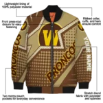 custom western michigan broncos star burst brown bomber jacket best selling