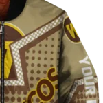 custom western michigan broncos star burst brown bomber jacket best selling