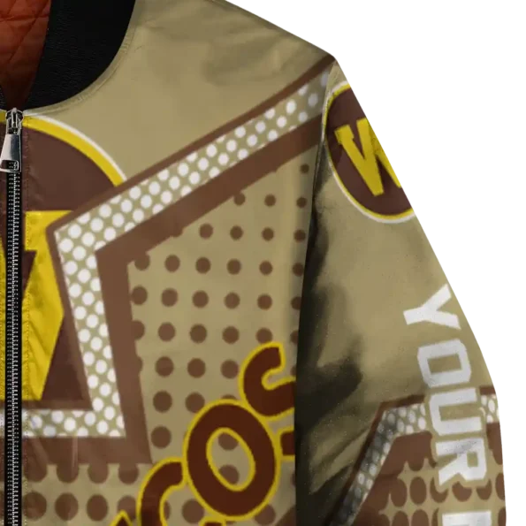custom western michigan broncos star burst brown bomber jacket premium grade
