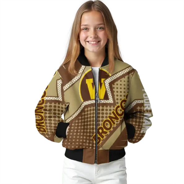 custom western michigan broncos star burst brown bomber jacket top rated