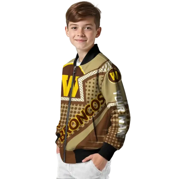 custom western michigan broncos star burst brown bomber jacket trendy
