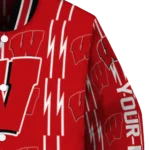 custom wisconsin badgers bolt stripe red varsity jacket best selling.webp