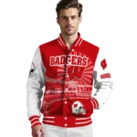custom wisconsin badgers ferris arena red white varsity jacket best selling.webp