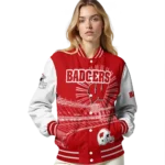 custom wisconsin badgers ferris arena red white varsity jacket best selling.webp