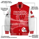 custom wisconsin badgers ferris arena red white varsity jacket best selling.webp